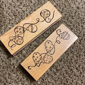 Cute Christmas Garland Rubber Stamps